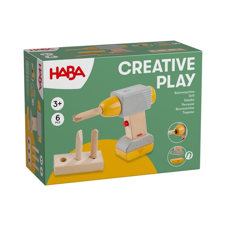 Produktbild: HABA 2012315001 - Creative Play, Bohrmaschine, 6-teilig, Holz