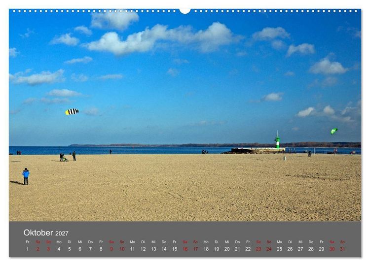 Produktbild: L&uuml;becker Bucht - Travem&uuml;nde - Niendorf - Timmendorf (hochwertiger Premium Wandkalender 2027 DIN A2 quer), Kunstdruck in Hochglanz