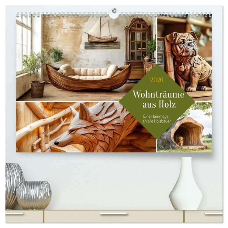 Produktbild: Wohntr&auml;ume aus Holz (hochwertiger Premium Wandkalender 2026 DIN A2 quer), Kunstdruck in Hochglanz