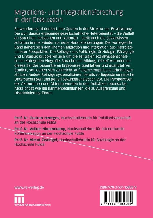 Produktbild: Migrations- und Integrationsforschung in der Diskussion