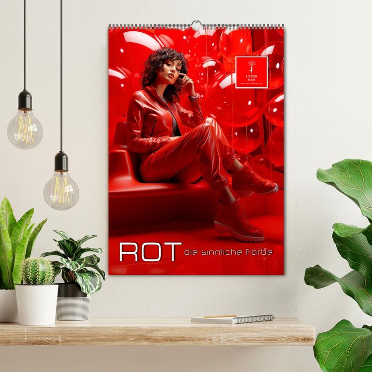 Produktbild: Rot, die sinnliche Farbe (Wandkalender 2026 DIN A2 hoch), CALVENDO Monatskalender