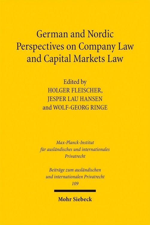 Produktbild: German and Nordic Perspectives on Company Law and Capital Markets Law