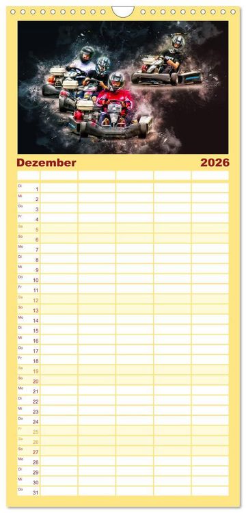 Produktbild: Familienplaner 2026 - GoKart - extrem cool mit 5 Spalten (Wandkalender, 21 x 45 cm) CALVENDO