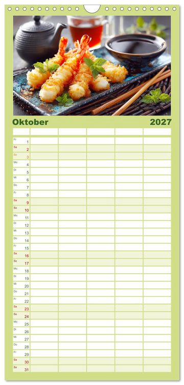 Produktbild: Familienplaner 2027 - Genussmomente. Streifzug durch die japanische K&uuml;che mit 5 Spalten (Wandkalender, 21 x 45 cm) CALVENDO