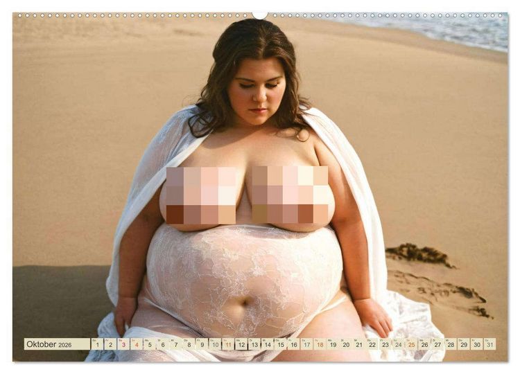 Produktbild: XXL Beach Girls Kalender - Kurvige Frauen am Strand (Wandkalender 2026 DIN A2 quer), CALVENDO Monatskalender