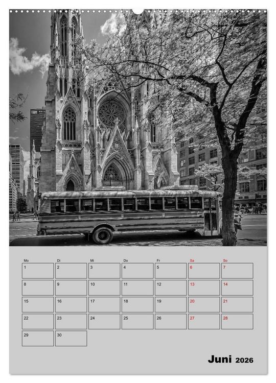 Produktbild: NEW YORK CITY Monochrome Stadtansichten (Wandkalender 2026 DIN A2 hoch), CALVENDO Monatskalender