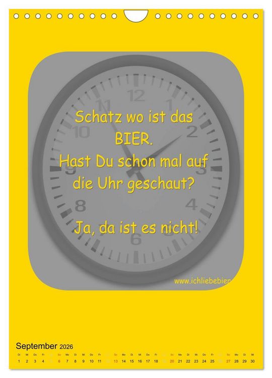 Produktbild: Ich liebe Bier (Wandkalender 2026 DIN A4 hoch), CALVENDO Monatskalender