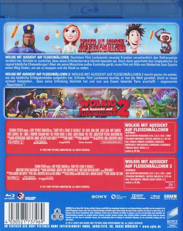Produktbild: Wolkig mit Aussicht auf Fleischb&auml;llchen/Wolkig mit Aussicht auf Fleischb&auml;llchen2 - Best of Hollywood/2 Movie Collector's Pack [2 BRs]