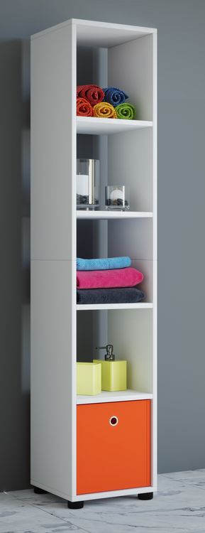 Produktbild: Holz Badm&ouml;bel Stand Badregal Hochschrank Benos-5