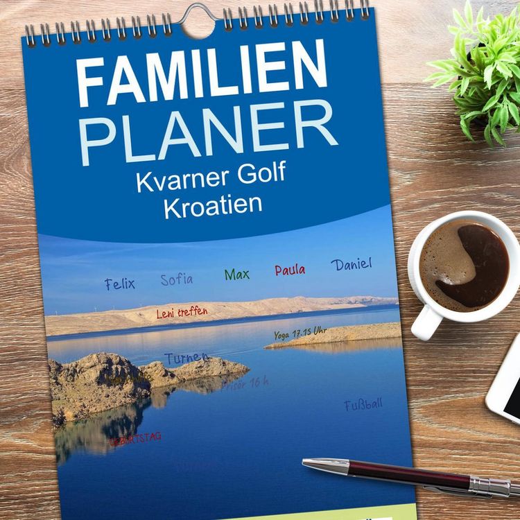 Produktbild: Familienplaner 2026 - Kvarner Golf - Kroatien mit 5 Spalten (Wandkalender, 21 x 45 cm) CALVENDO