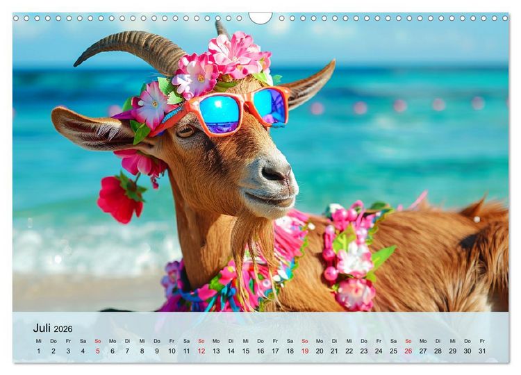 Produktbild: Ziegen im Modezauber. Ein alpiner Fashion-Marathon (Wandkalender 2026 DIN A3 quer), CALVENDO Monatskalender