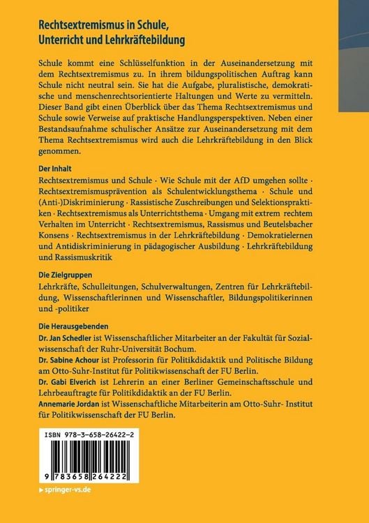 Produktbild: Rechtsextremismus in Schule, Unterricht und Lehrkr&auml;ftebildung