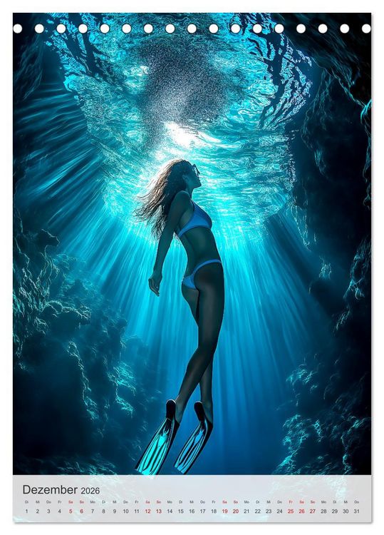 Produktbild: Diving Queens (Tischkalender 2026 DIN A5 hoch), CALVENDO Monatskalender