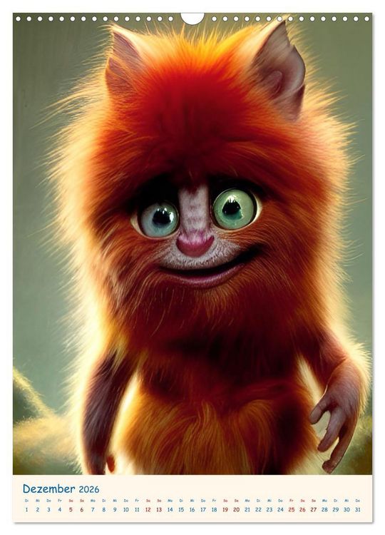 Produktbild: Liebenswerte Kuschelmonster - Digitalart (Wandkalender 2026 DIN A3 hoch), CALVENDO Monatskalender