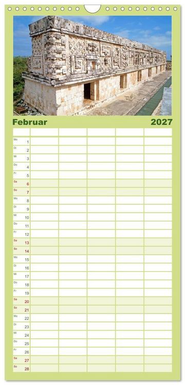 Produktbild: Familienplaner 2027 - Alte Kulturen Mittel- und S&uuml;damerikas: Versunkene Welten mit 5 Spalten (Wandkalender, 21 x 45 cm) CALVENDO