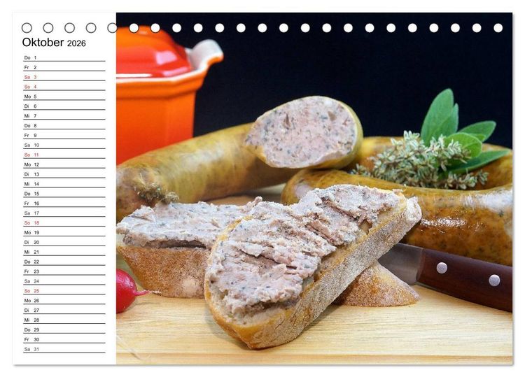 Produktbild: Brotzeit. Herzhaft und beliebt (Tischkalender 2026 DIN A5 quer), CALVENDO Monatskalender