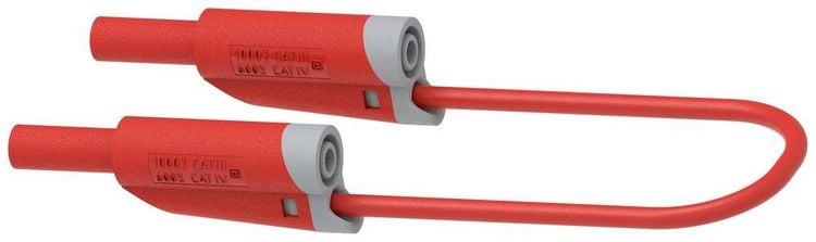 Produktbild: Electro PJP 2710-IEC-CD1-25R Messleitung Lamellenstecker 4 mm Lamellenstecker 4 mm 25 cm Rot 1 St.