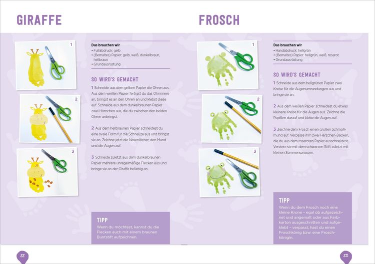 Produktbild: Kleine H&auml;nde, kleine F&uuml;&szlig;e: Kunterbunte Basteleien mit Hand- und Fu&szlig;abdr&uuml;cken.