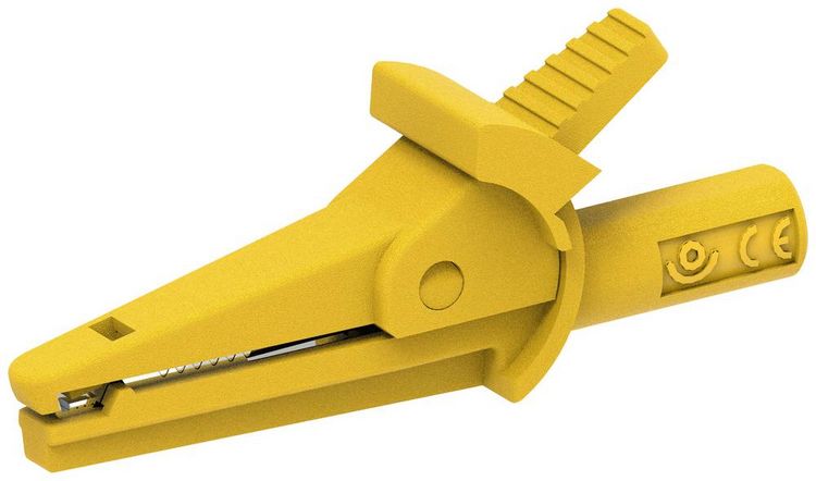Produktbild: Electro PJP 5002-IEC-d4-CD1-J Krokodilklemme Gelb Klemmbereich max.: 9mm L&auml;nge: 51mm 1St.