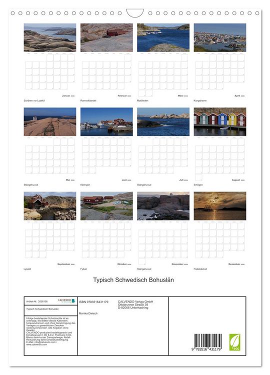 Produktbild: Typisch Schwedisch Bohusl&auml;n (Wandkalender 2026 DIN A3 hoch), CALVENDO Monatskalender