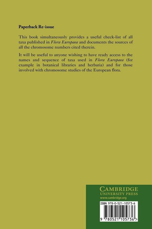 Produktbild: Flora Europaea Check-List and Chromosome Index