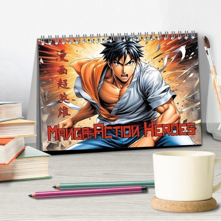 Produktbild: Manga Action Heroes (Tischkalender 2026 DIN A5 quer), CALVENDO Monatskalender