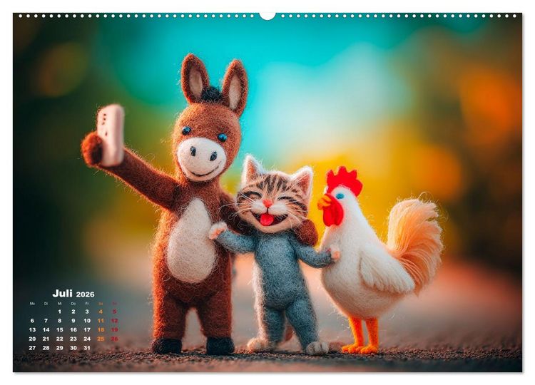 Produktbild: Tierisch flauschige Abenteuerreise (hochwertiger Premium Wandkalender 2026 DIN A2 quer), Kunstdruck in Hochglanz