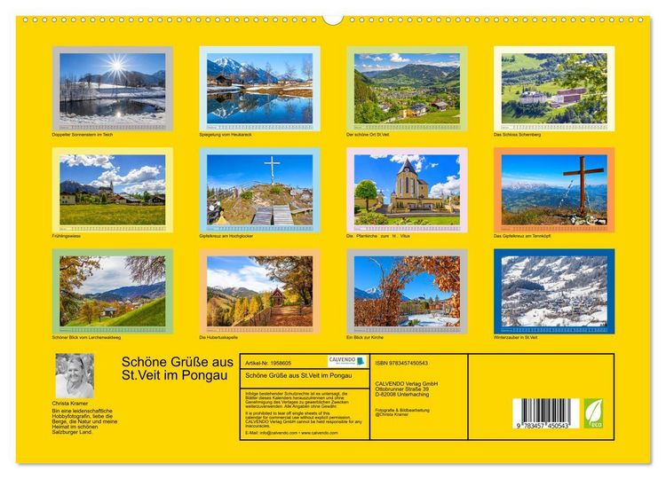 Produktbild: Sch&ouml;ne Gr&uuml;&szlig;e aus St.Veit im Pongau (hochwertiger Premium Wandkalender 2026 DIN A2 quer), Kunstdruck in Hochglanz