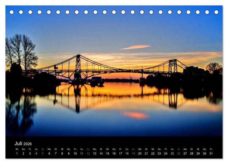 Produktbild: Kaiser-Wilhelm-Br&uuml;cke Wilhelmshaven (Tischkalender 2026 DIN A5 quer), CALVENDO Monatskalender