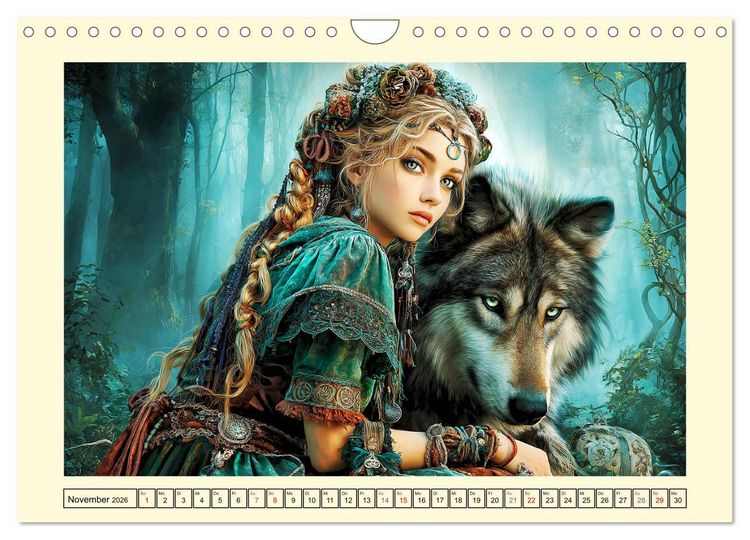 Produktbild: Waldgefl&uuml;ster. Die mystischen Frauen der alten Pfade (Wandkalender 2026 DIN A4 quer), CALVENDO Monatskalender