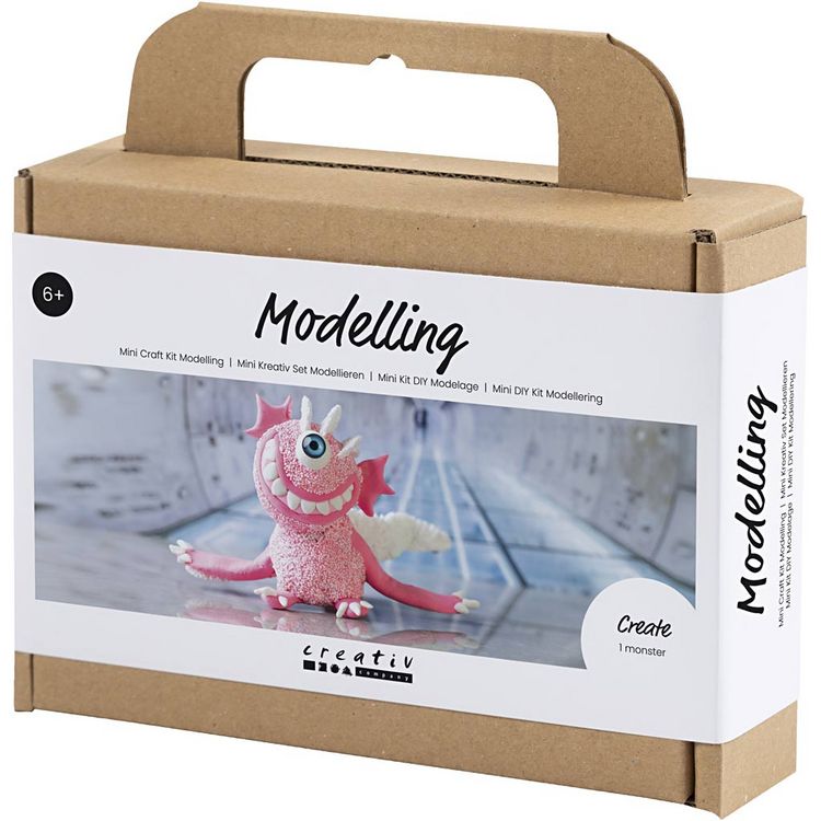 Produktbild: Creativ Company DIY Sets Modellieren Mini Kreativ Set Modellieren, Hellpink, Monster Sally, Kreativ Box