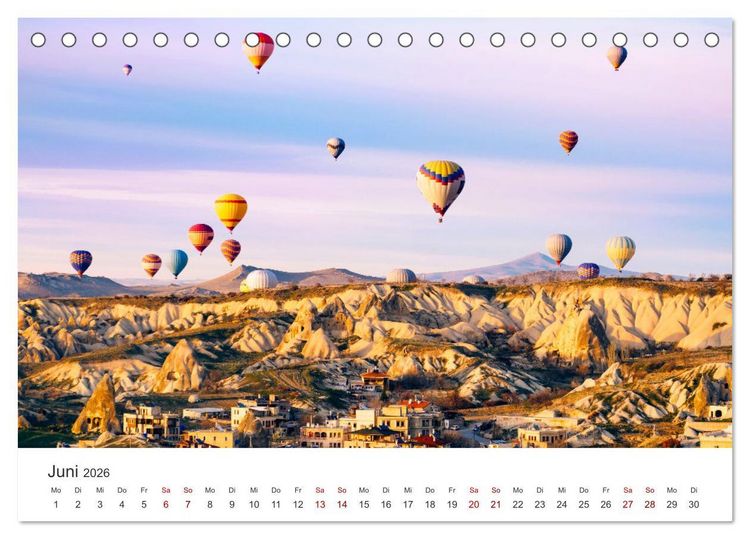 Produktbild: Kunterbunte Hei&szlig;luftballone (Tischkalender 2026 DIN A5 quer), CALVENDO Monatskalender
