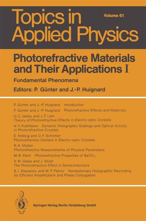 Produktbild: Photorefractive Materials and Their Applications I