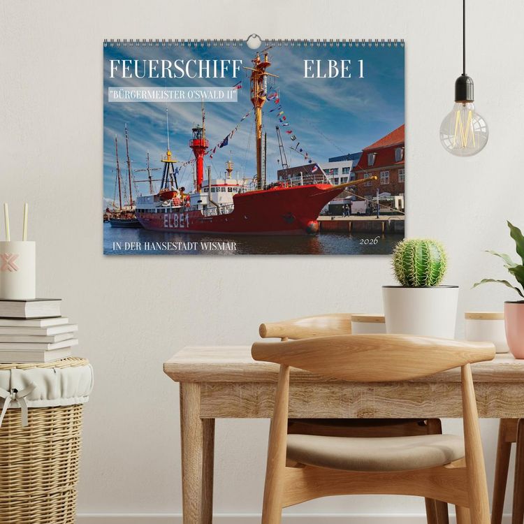 Produktbild: Feuerschiff Elbe 1 - In der Hansestadt Wismar (Wandkalender 2026 DIN A3 quer), CALVENDO Monatskalender