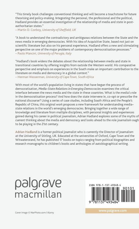 Produktbild: Media-State Relations in Emerging Democracies