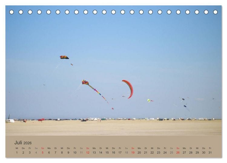 Produktbild: R&ouml;m&ouml; - Wasser, Wind und endloser Strand (Tischkalender 2026 DIN A5 quer), CALVENDO Monatskalender