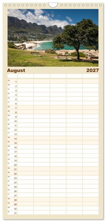 Produktbild: Familienplaner 2027 - Kapstadt und seine Umgebung mit 5 Spalten (Wandkalender, 21 x 45 cm) CALVENDO
