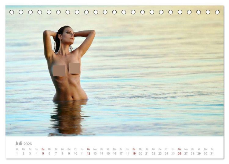 Produktbild: Wasser und Nymphen - Akt am Wasser (Tischkalender 2026 DIN A5 quer), CALVENDO Monatskalender