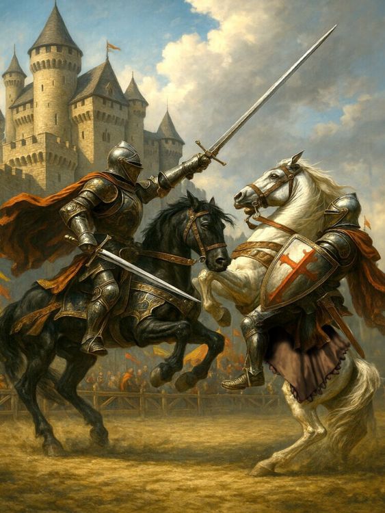 Produktbild: CALVENDO Puzzle Ritter im Turnierkampf | 1000 Teile Lege-Gr&ouml;&szlig;e 64x48cm Foto-Puzzle f&uuml;r gl&uuml;ckliche Stunden