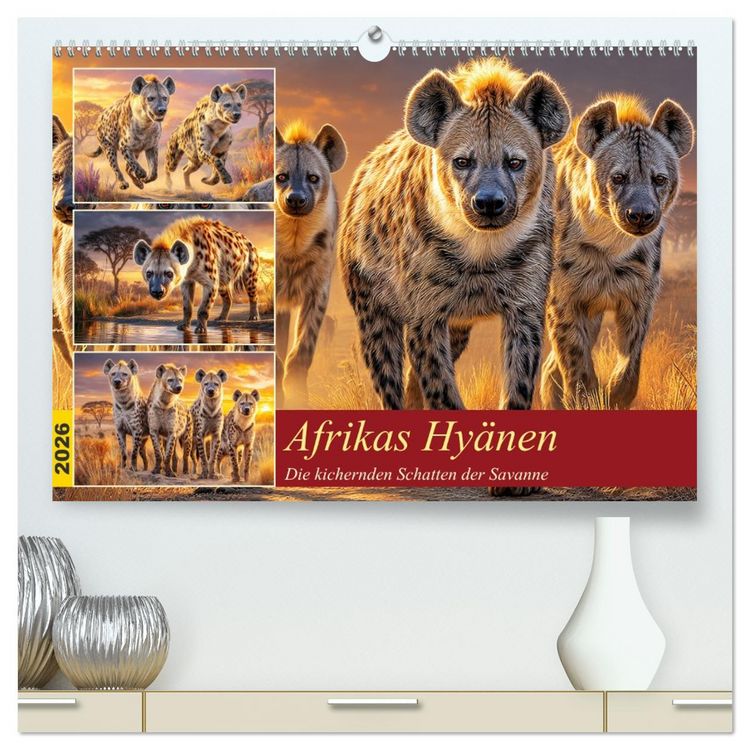 Produktbild: Afrikas Hy&auml;nen. Die kichernden Schatten der Savanne (hochwertiger Premium Wandkalender 2026 DIN A2 quer), Kunstdruck in Hochglanz
