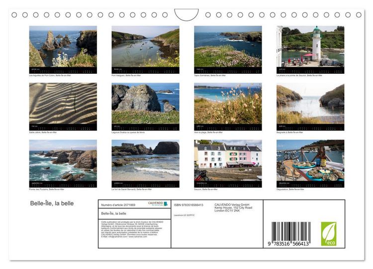 Produktbild: Belle-&Icirc;le, la belle (Calendrier mural 2026 DIN A4 vertical), CALVENDO calendrier mensuel