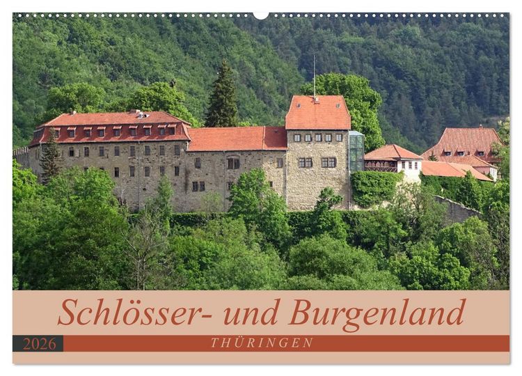 Produktbild: Schl&ouml;sser- und Burgenland Th&uuml;ringen (Wandkalender 2026 DIN A2 quer), CALVENDO Monatskalender