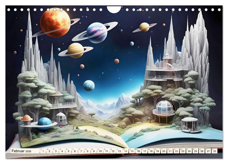 Produktbild: Fantasy-B&uuml;cher Sch&ouml;nheit des Universums (Wandkalender 2026 DIN A4 quer), CALVENDO Monatskalender