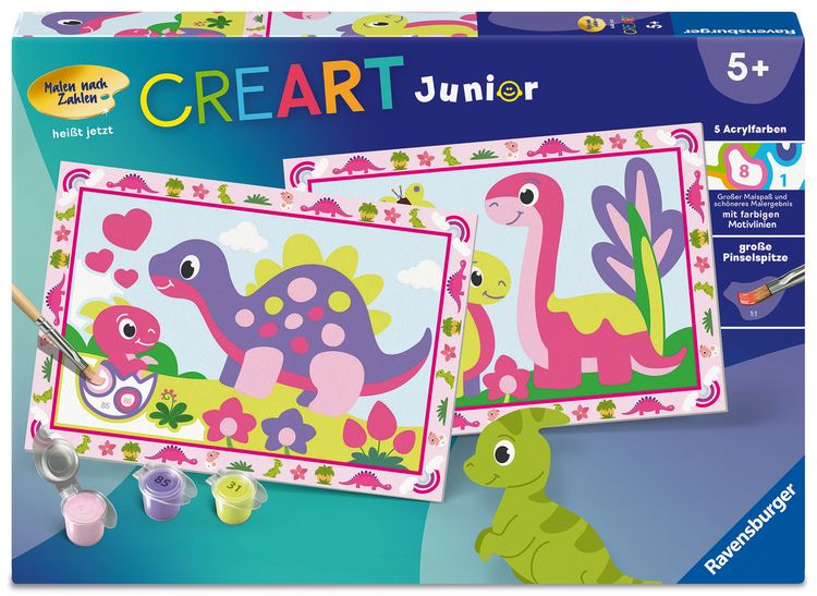 Produktbild: CreArt, Malen nach Zahlen Junior - Bunte Dinosaurier