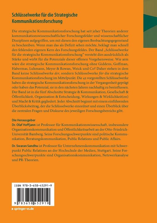 Produktbild: Schl&uuml;sselwerke f&uuml;r die Strategische Kommunikationsforschung
