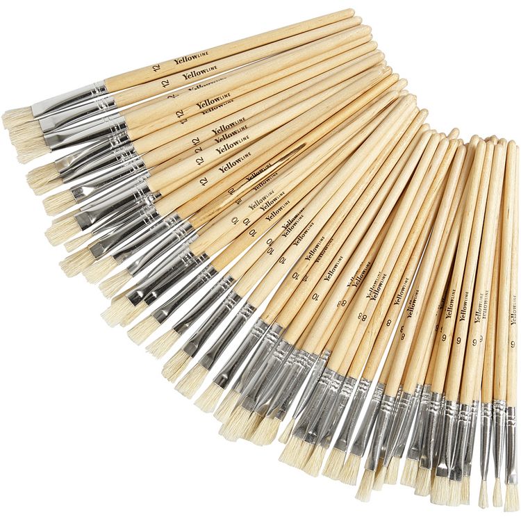 Produktbild: Creativ Company YellowLine Pinsel-Set, Nr. 6+8+10+12, 48 Stk