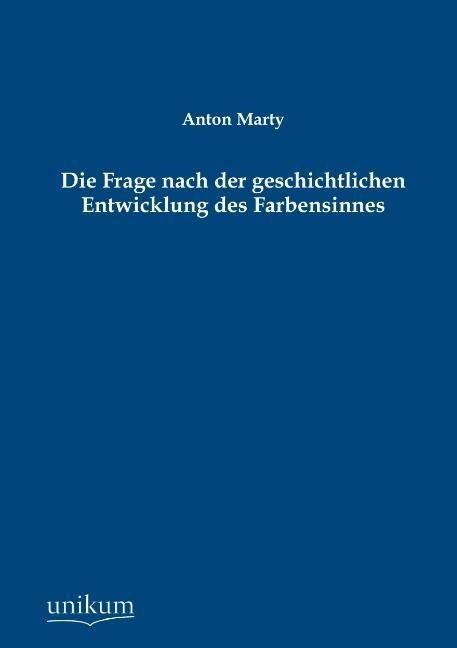 Produktbild: Marty, A: Frage nach der geschichtlichen Entwicklung des Far