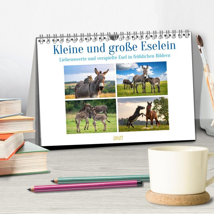 Produktbild: Kleine und gro&szlig;e Eselein (Tischkalender 2027 DIN A5 quer), CALVENDO Monatskalender