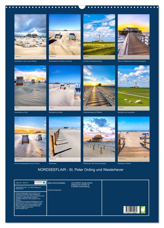 Produktbild: NORDSEEFLAIR - St. Peter Ording und Westerhever (Wandkalender 2026 DIN A2 hoch), CALVENDO Monatskalender