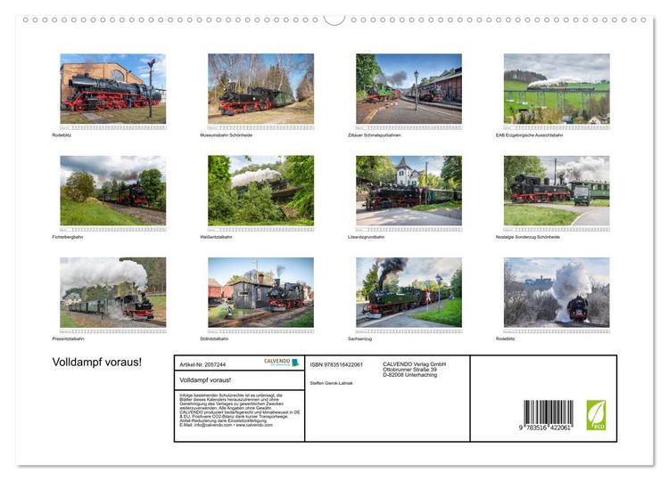 Produktbild: Volldampf voraus! (hochwertiger Premium Wandkalender 2026 DIN A2 quer), Kunstdruck in Hochglanz